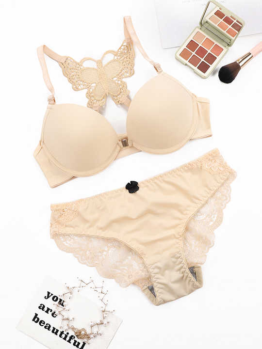 Butterfly Front lock Bra panty set