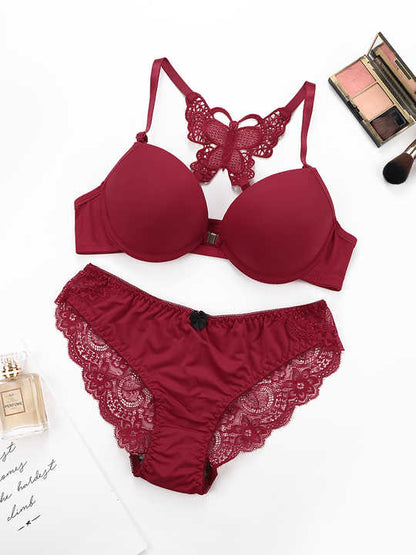Butterfly Front lock Bra panty set