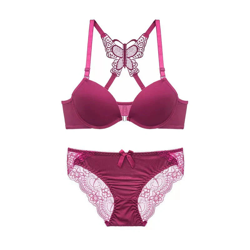 Butterfly Front lock Bra panty set