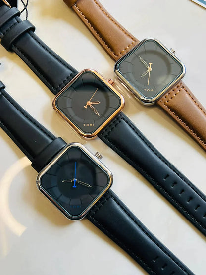 Tomi Coffee Black Square Dial Watch