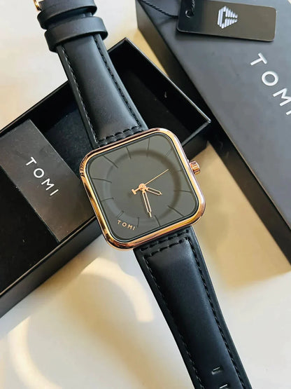 Tomi Coffee Black Square Dial Watch