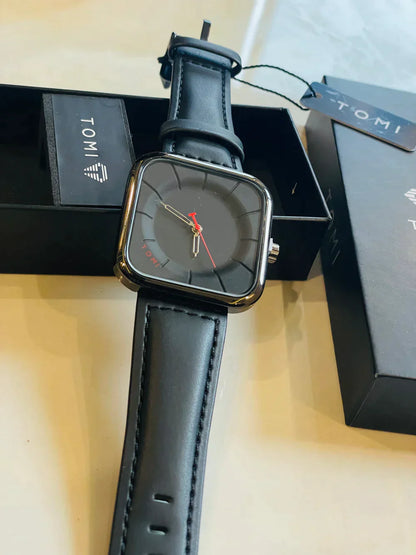 Tomi Coffee Black Square Dial Watch