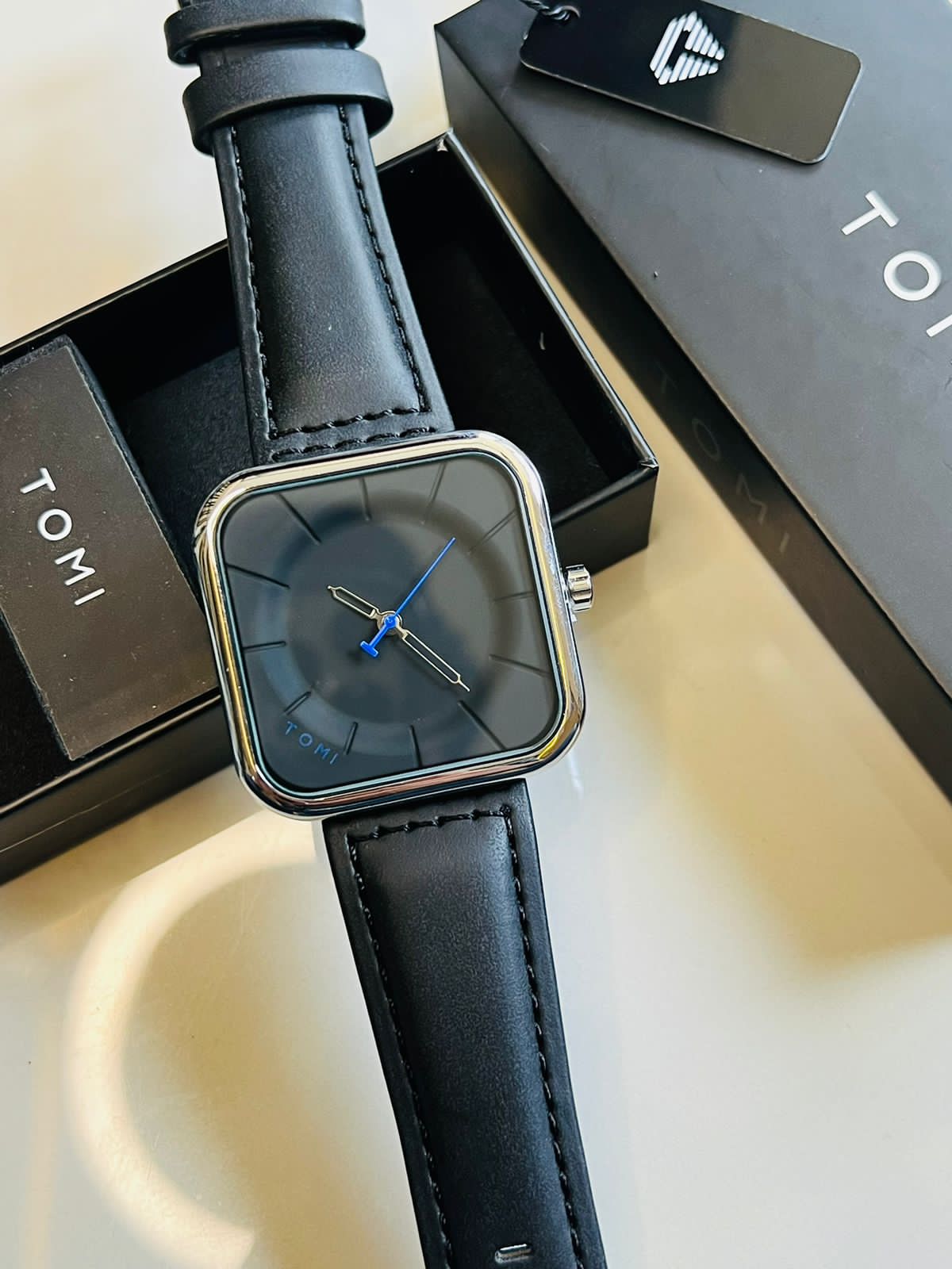 Tomi Coffee Black Square Dial Watch