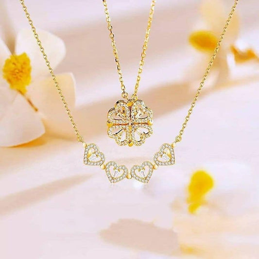 2-in-1 Charming Rose Gold Plated Magnetic Necklace