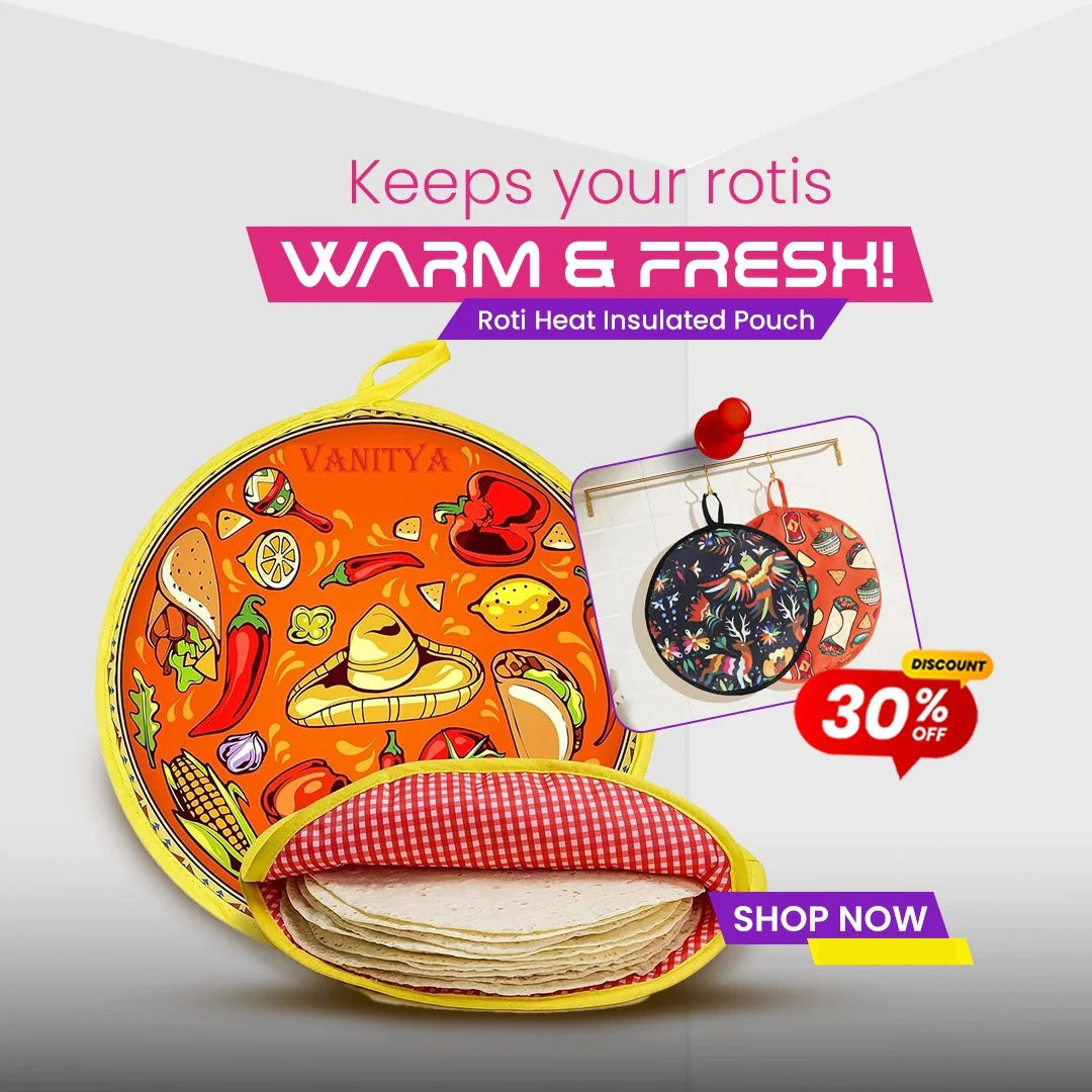 Imported™ Roti Heat Insulated Cloth Pouch [Buy 1 Get 1 Free] 😍